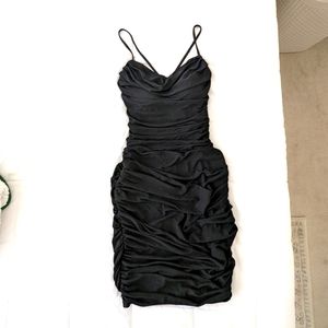 Klassy Network Mesh Ruched Brami Dress
